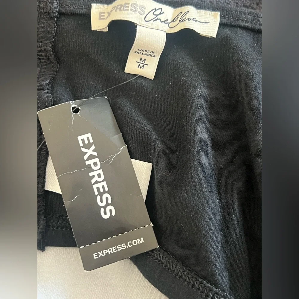 Express One Eleven Black Strappy Back Bralette Crop Top Y2K Vintage NWT Medium